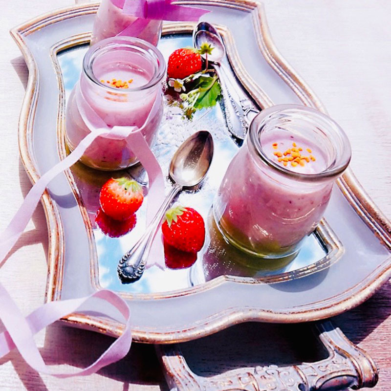 甘酒いちごプリン